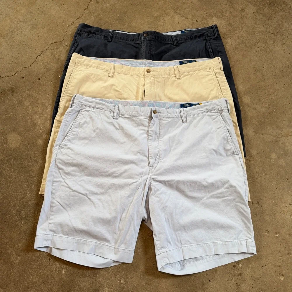 LOT of 3 Polo Ralph Lauren Shorts Men 46B/ 46B Multi Stretch Classic Fit Chino